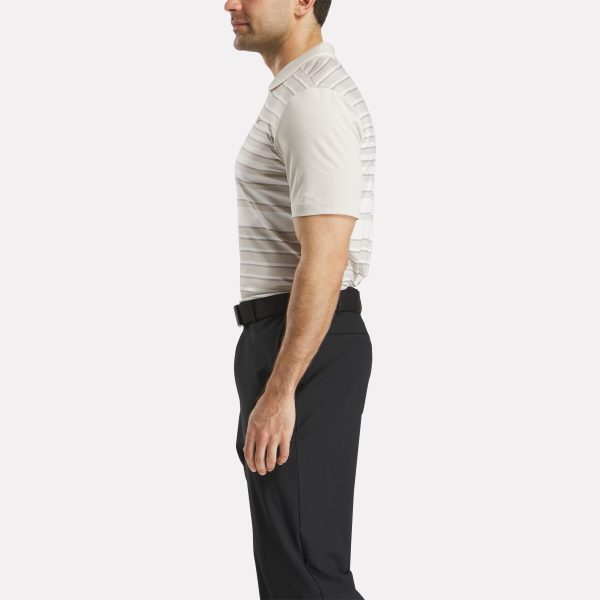 Men's Short Sleeve Stripe Pullover Polo Shirt with Tipped Rib Collar - Image 2