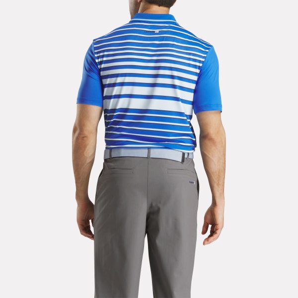 Men's Short Sleeve Stripe Pullover Polo Shirt with Tipped Rib Collar - Image 3