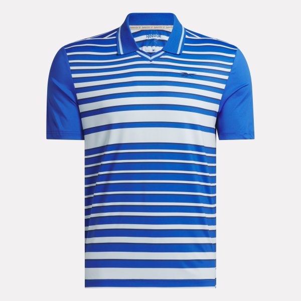 Men's Short Sleeve Stripe Pullover Polo Shirt with Tipped Rib Collar - Image 4