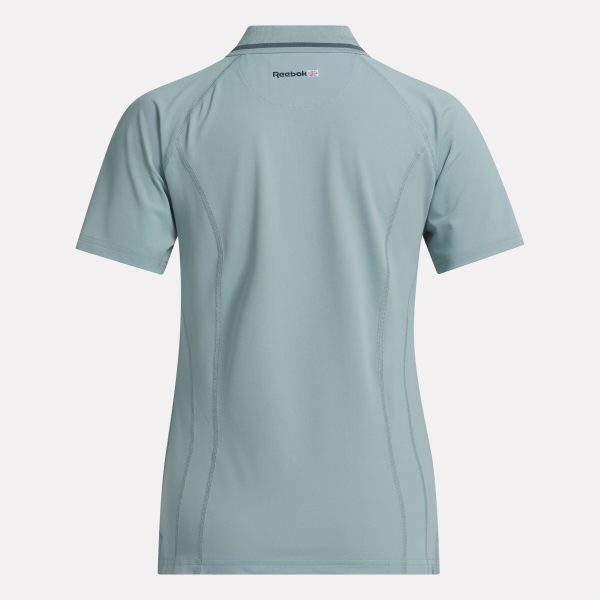 Women's Short Sleeve Zip Bodycon Golf Polo Shirt - Image 4