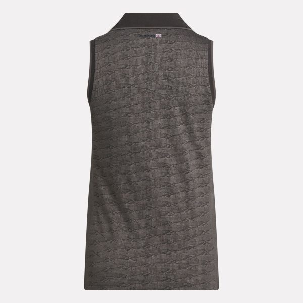 Women's Sleeveless Tonal Vector Jacquard Golf Polo Shirt - Image 7