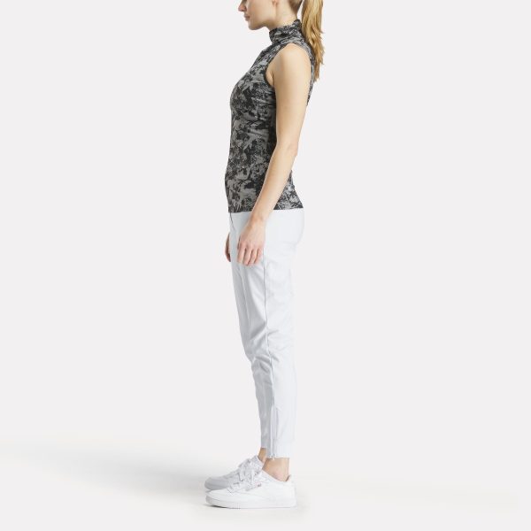 Women's Sleeveless Mock Neck Golf Top - Vector Abstract Print - Image 2