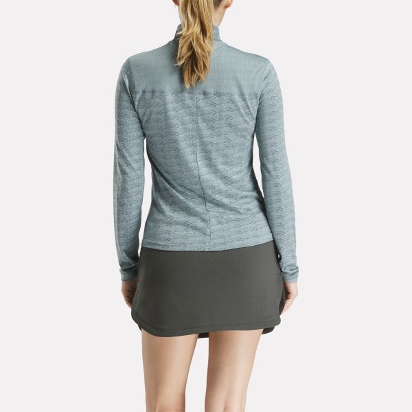 Women's Long Sleeve Engineered Vector Jacquard 1/4 Zip Golf Pullover Top - Image 5