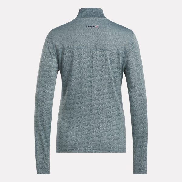 Women's Long Sleeve Engineered Vector Jacquard 1/4 Zip Golf Pullover Top - Image 4
