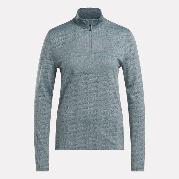 Women's Long Sleeve Engineered Vector Jacquard 1/4 Zip Golf Pullover Top - Image 2