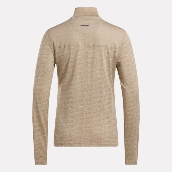 Women's Long Sleeve Engineered Vector Jacquard 1/4 Zip Golf Pullover Top - Image 5